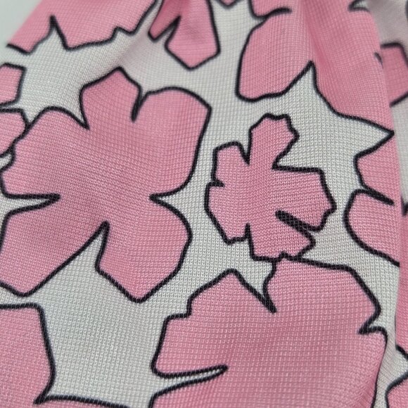 Barbie Doll Dress High Neck With Necklace Bubble Gum Pink & White Floral Pattern - Picture 2 of 6